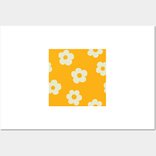 Chunky Retro Flowers - Marigold Daisies Posters and Art